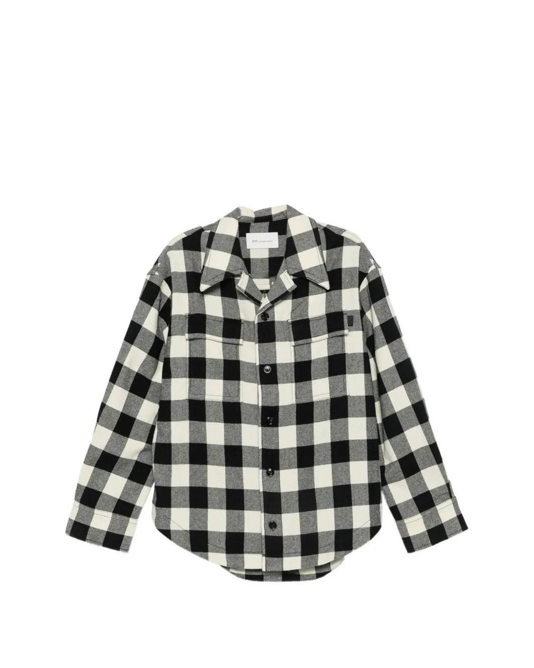 AMI Black Check Shirt