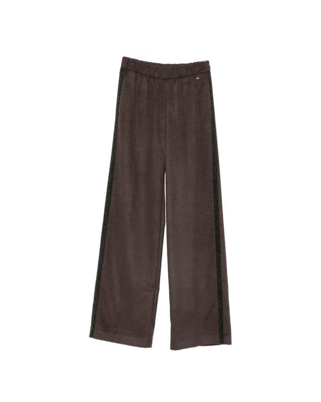 Herno Brown Elasticated-Waistband Wide-Leg Trousers