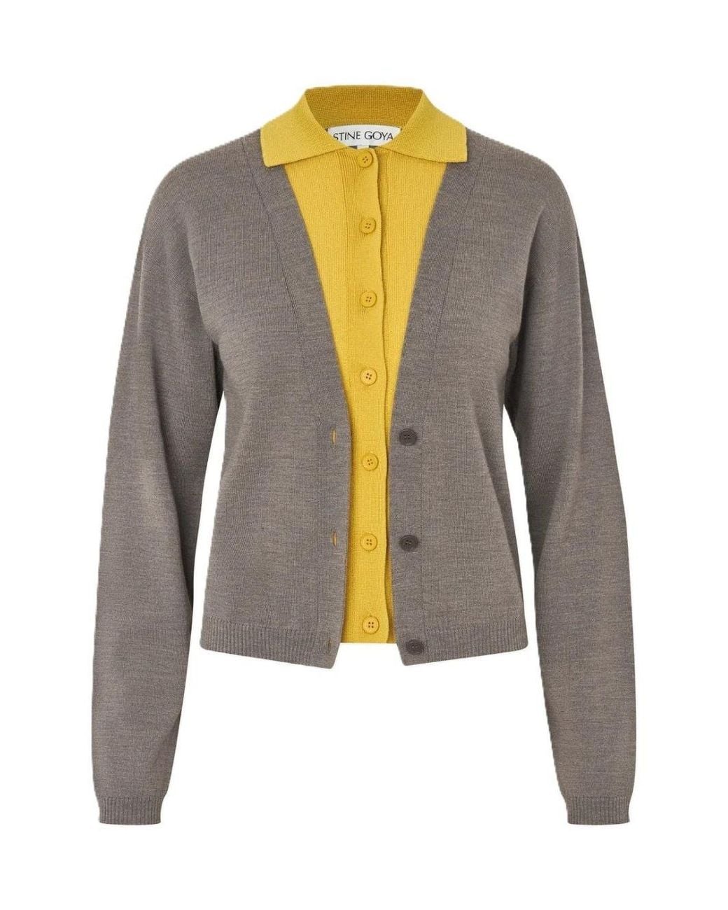 Stine Goya Gray Layered Long Sleeve Cardigan