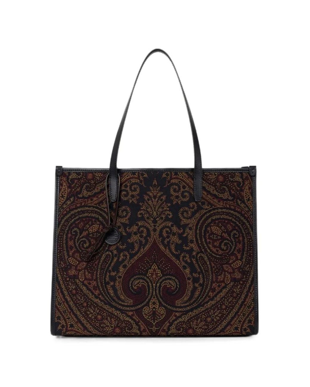 Etro Black Tote Bag With Paisley Pattern