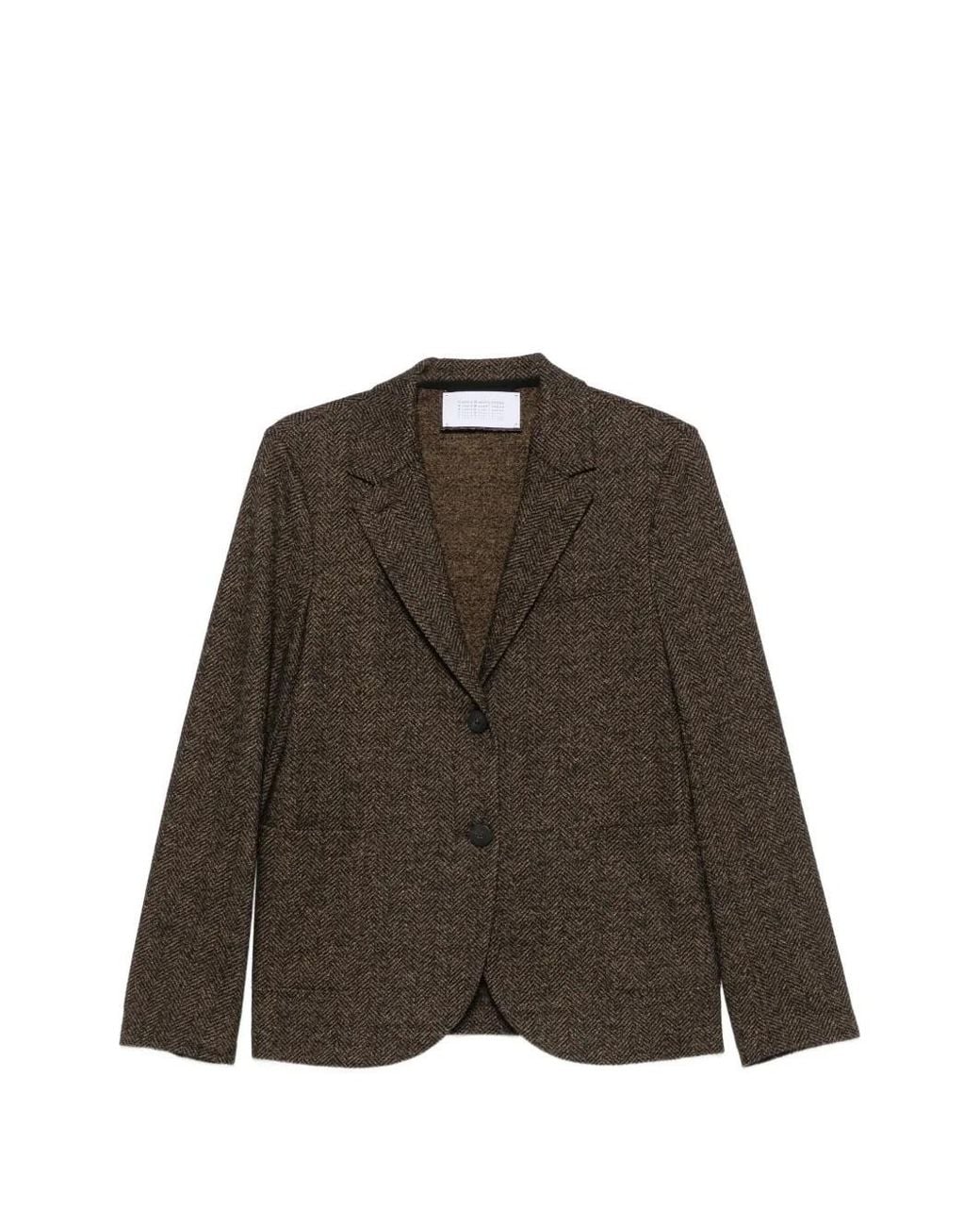 Harris Wharf London Brown Stand Up Collar Blazer