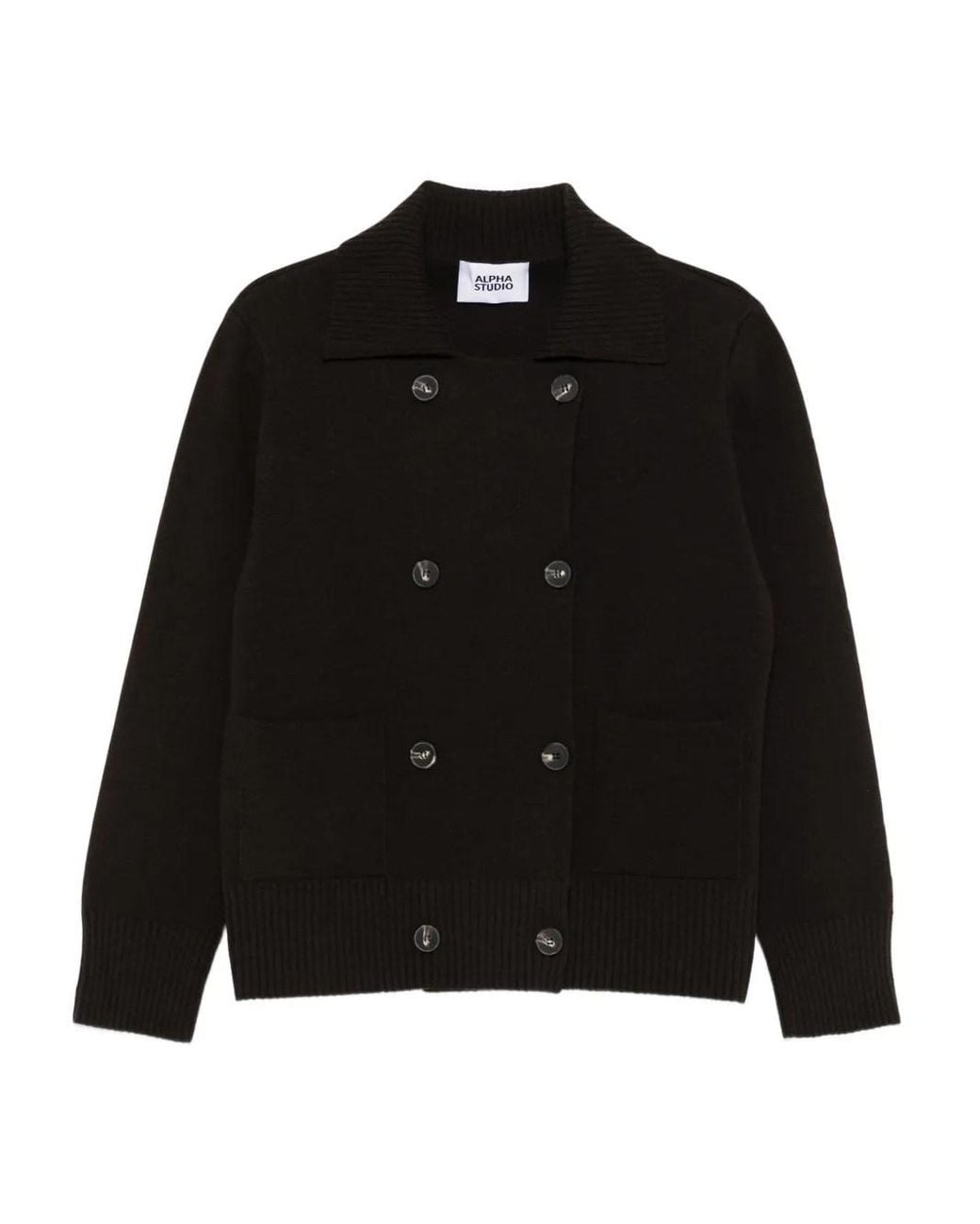 Alpha Studio Black Knit Jacket