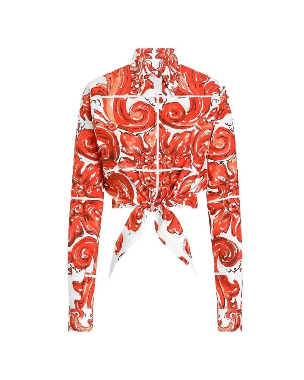 Dolce & Gabbana Red Dolce & Gabbana Majolica Print Shirt