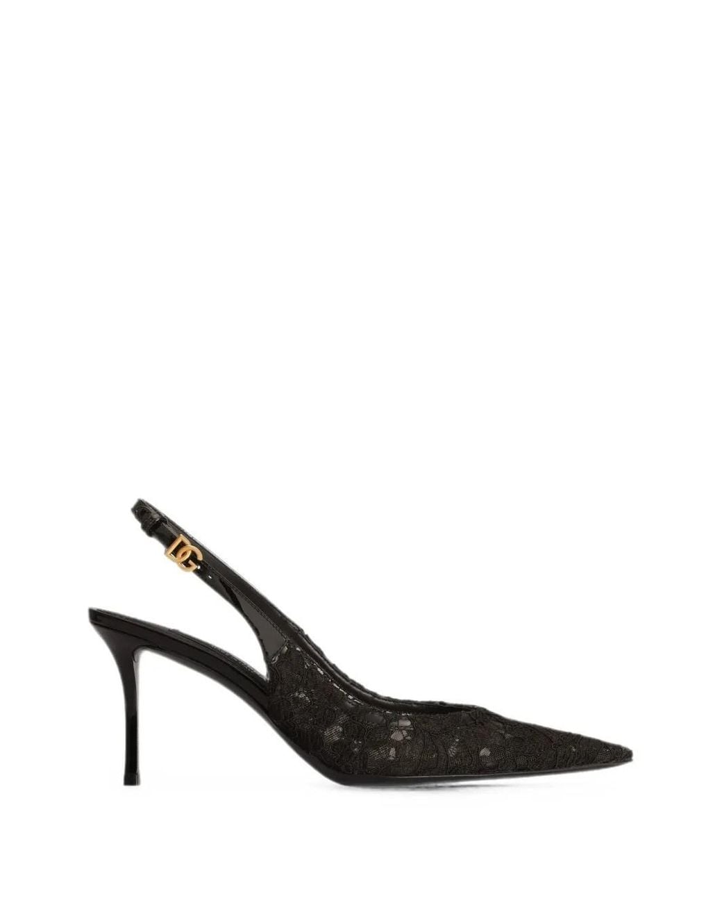 Dolce & Gabbana Black Lace Slingback Pumps