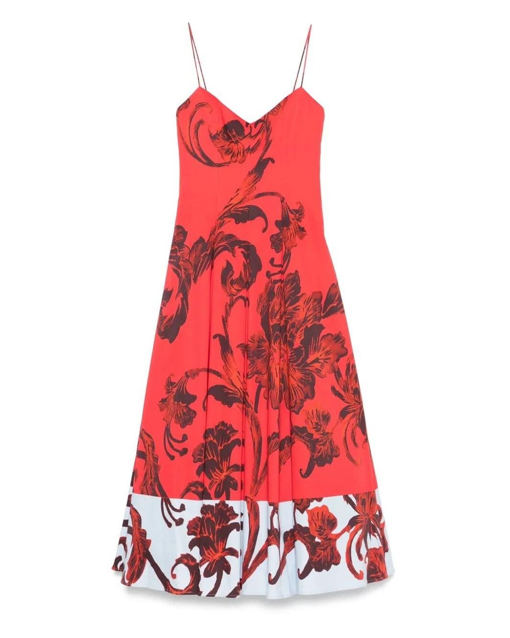 Alice + Olivia Red Isabelle Midi Dress