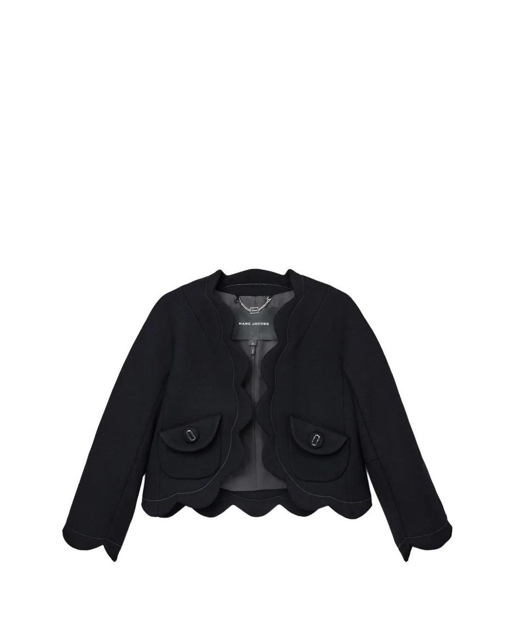 Marc Jacobs Black Scallop-Trim Jacket