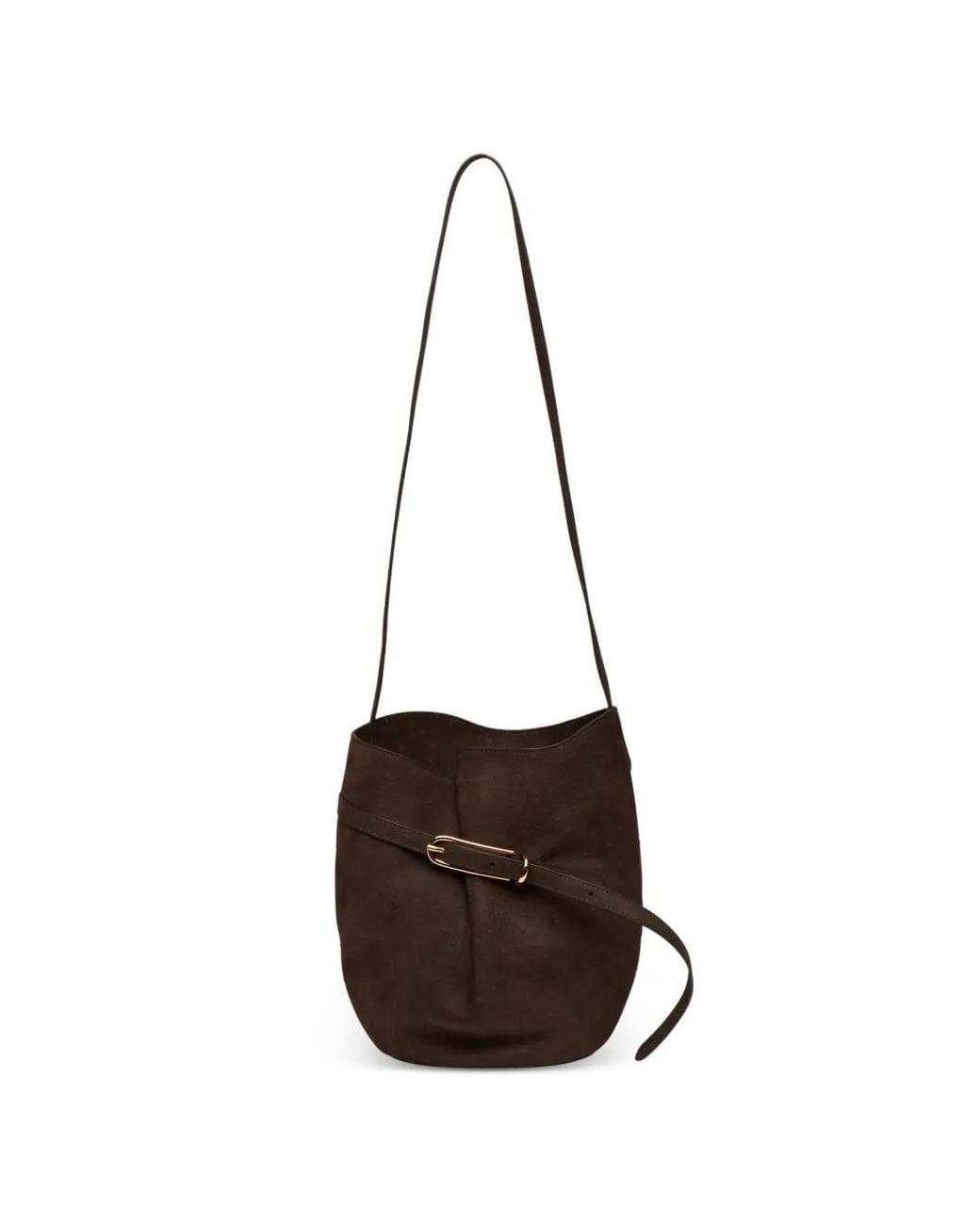 Liffner White Belted Bucket Bag