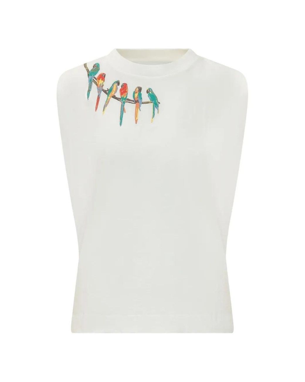 Farm Rio Bird Pattern FARM Rio Birds On Branch Tank Top in White | Lyst UK