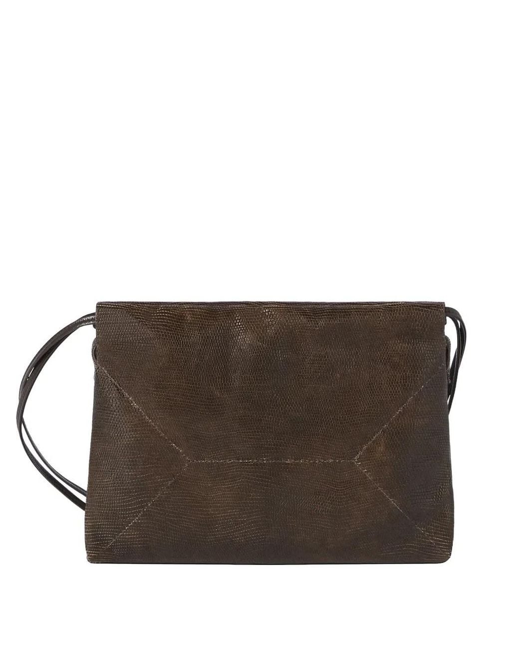Brunello Cucinelli Brown Lizard Print Bag