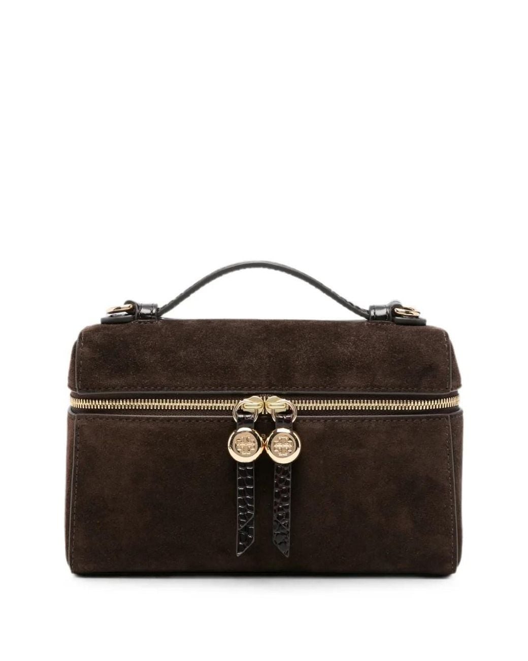 Tory Burch Black Romy Suede Slim Top Handle