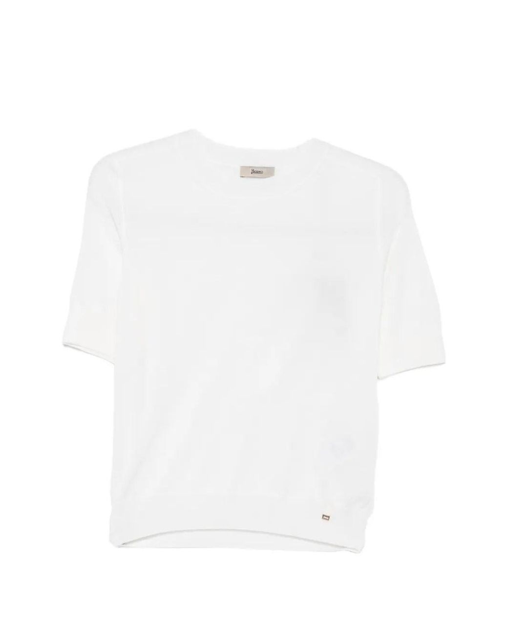 Herno White Short Sleeve Sweater