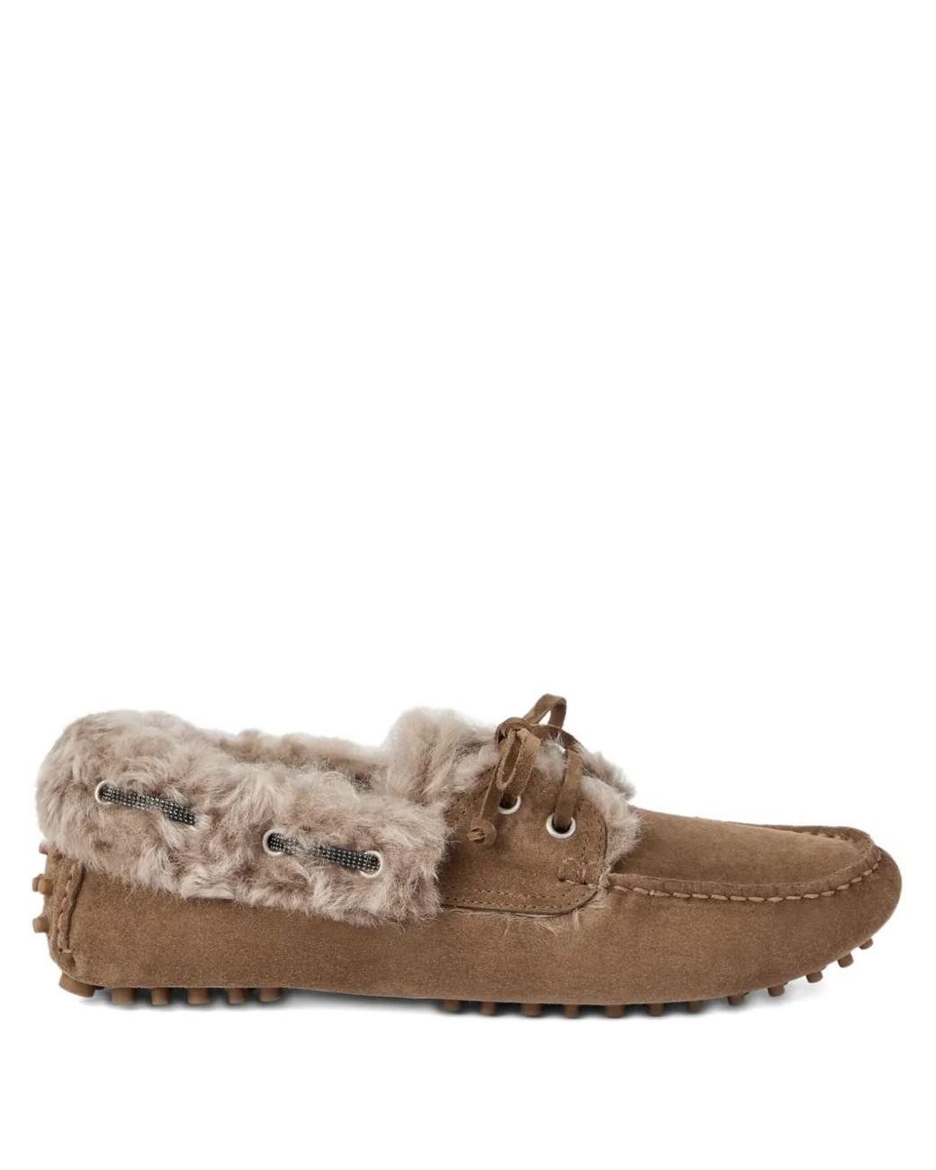 Brunello Cucinelli Brown Suede Loafers