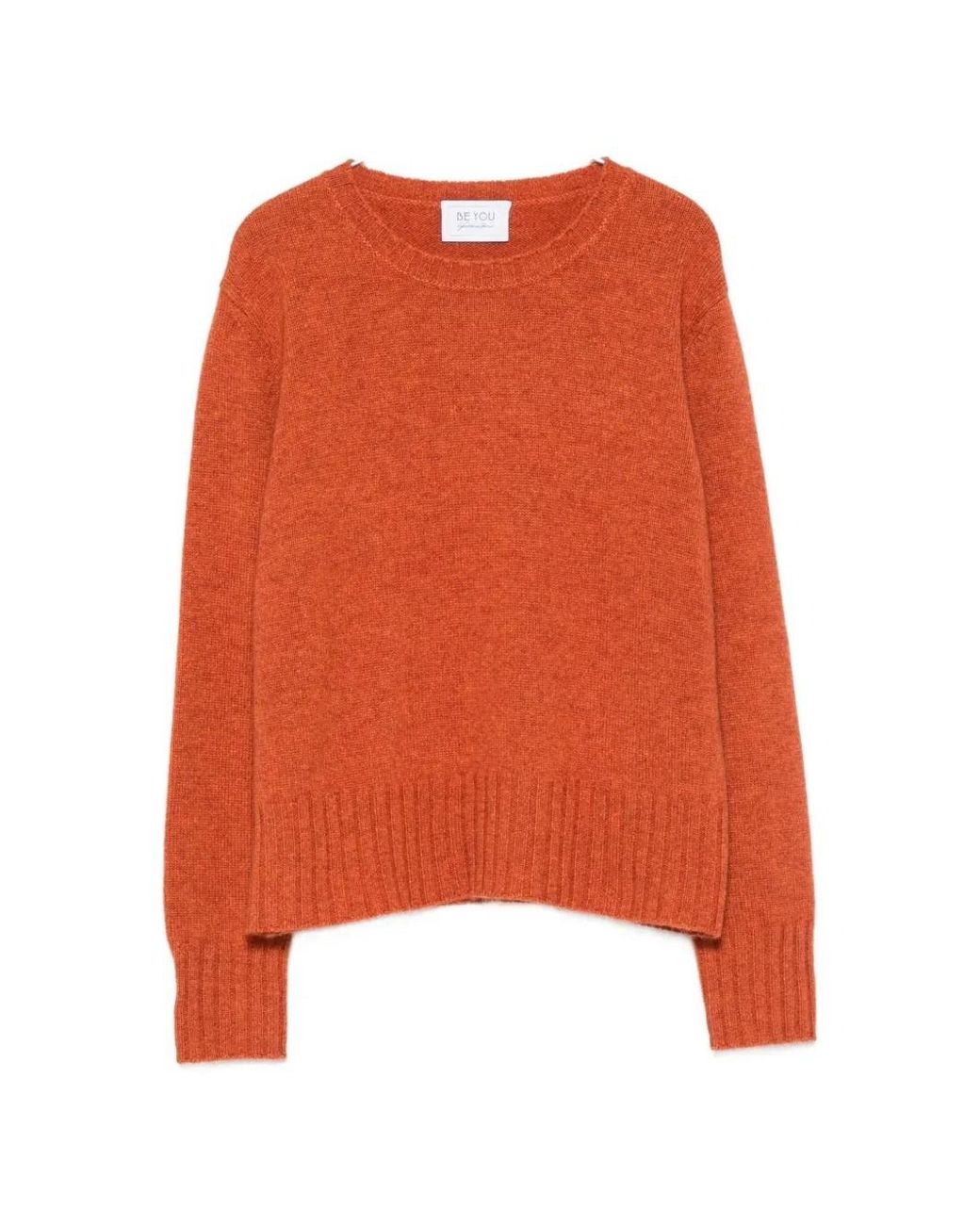 Be You Orange Crew Neck Sweater