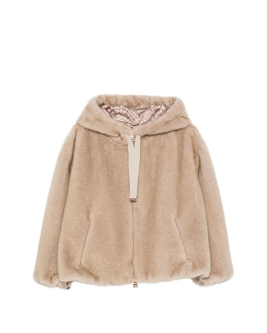 Herno Natural Hooded Faux-Fur Jacket