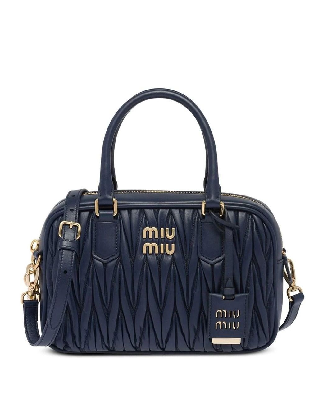 MIU MIU Matelasse nappa leather mini blue バッグ Miu Miu Matelassé Leather Mini Bag | Blue | FARFETCH