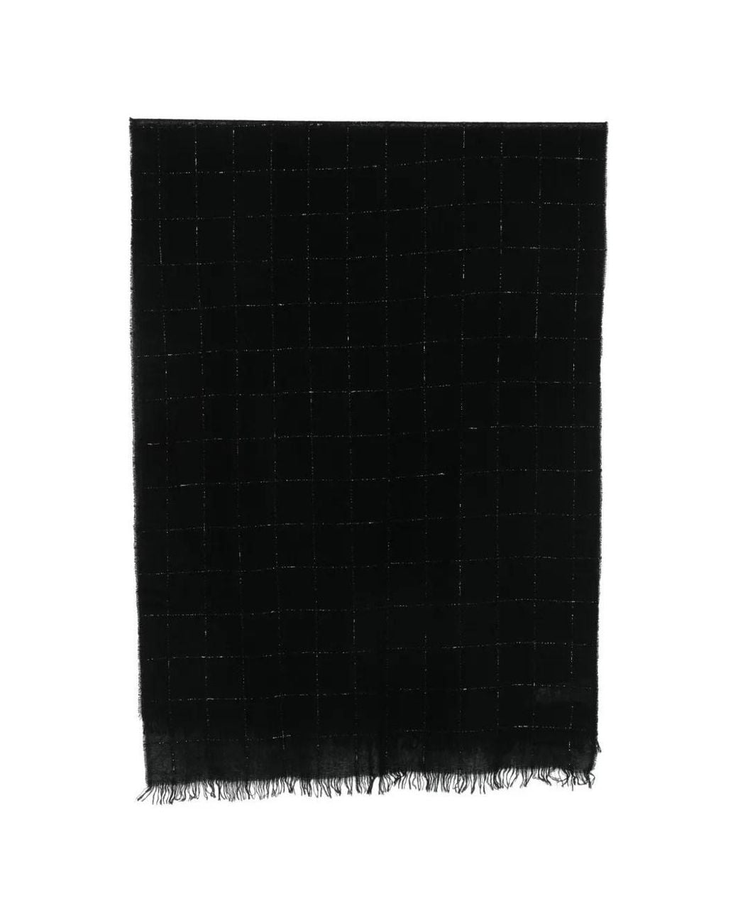Fabiana Filippi Black Check-Pattern Lurex Scarf
