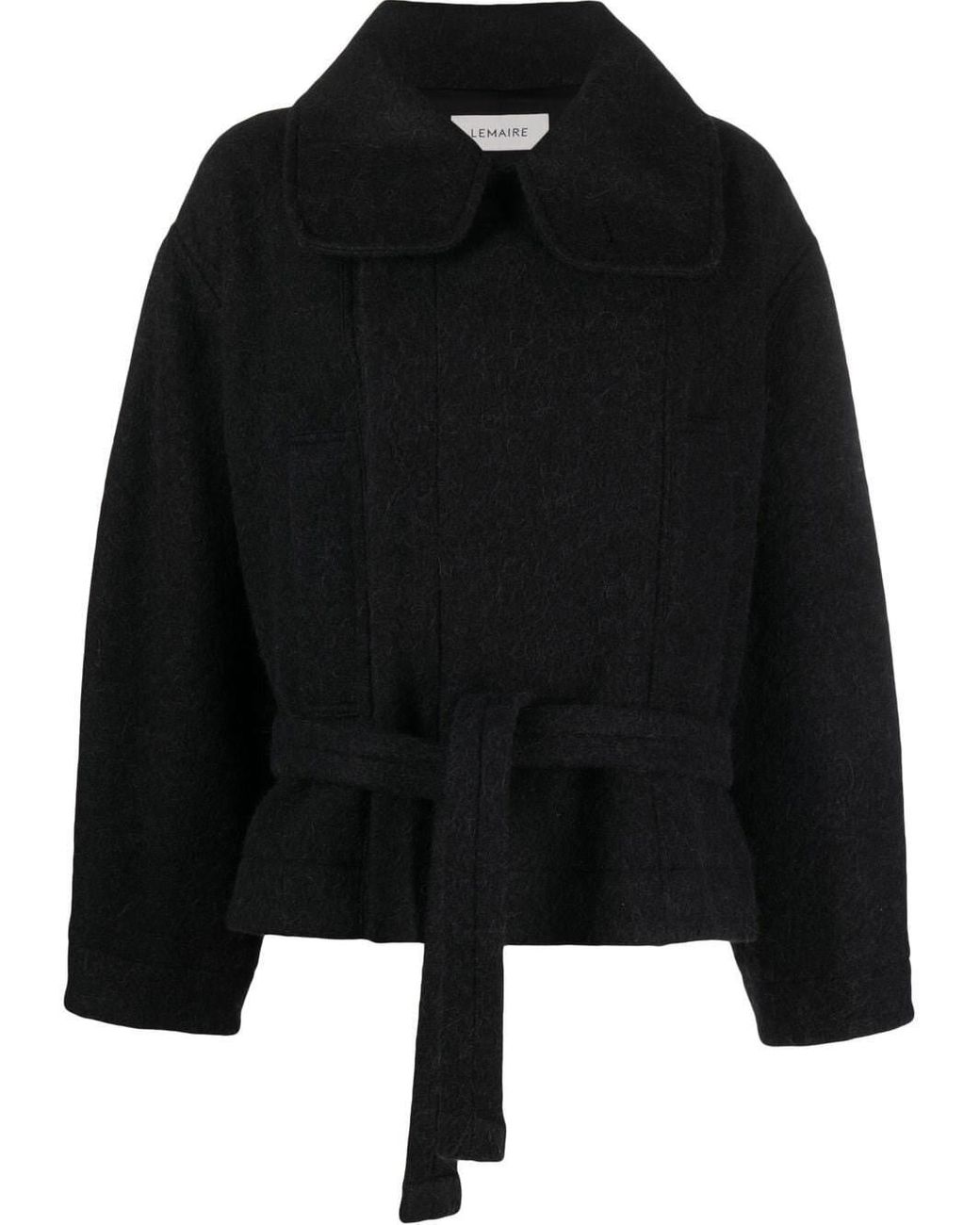 Lemaire Short Bathrobe Coat in Black Lyst