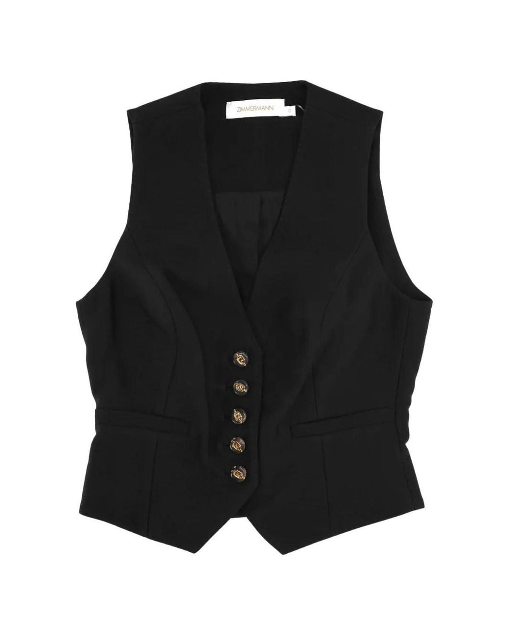 Zimmermann Black Button-Up Waistcoat