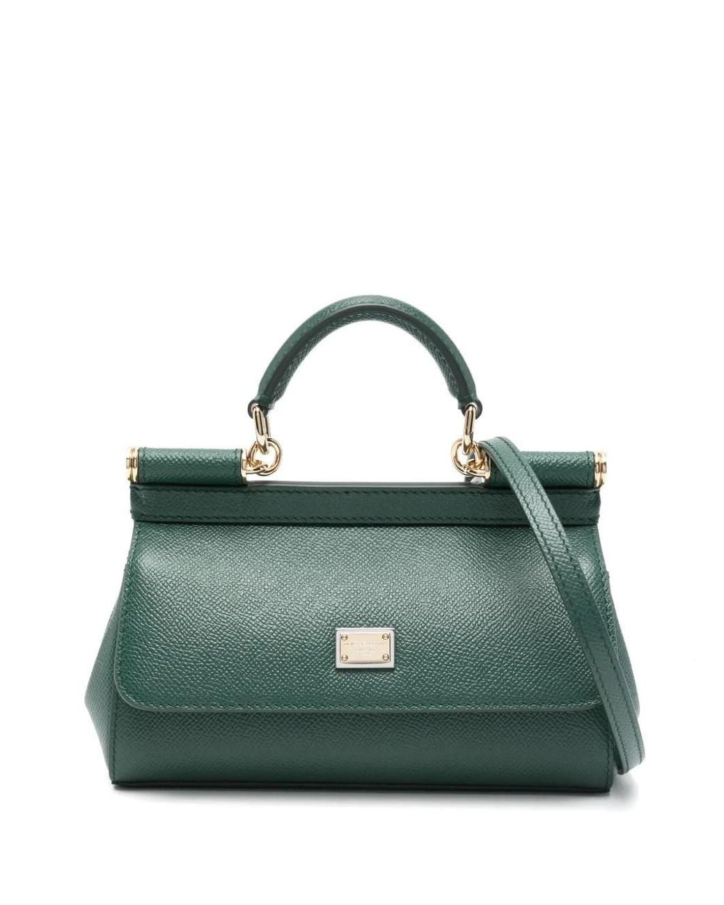 Dolce & Gabbana Green Sicily Small Leather Handbag