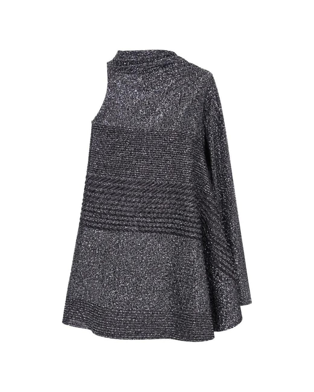 Missoni Gray 32 Asymmetric Sequin Dress