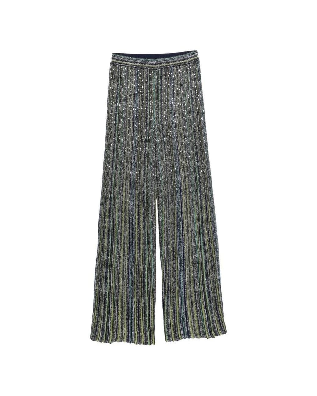 Missoni Gray Pantalon Palazzo À Ornements En Sequins