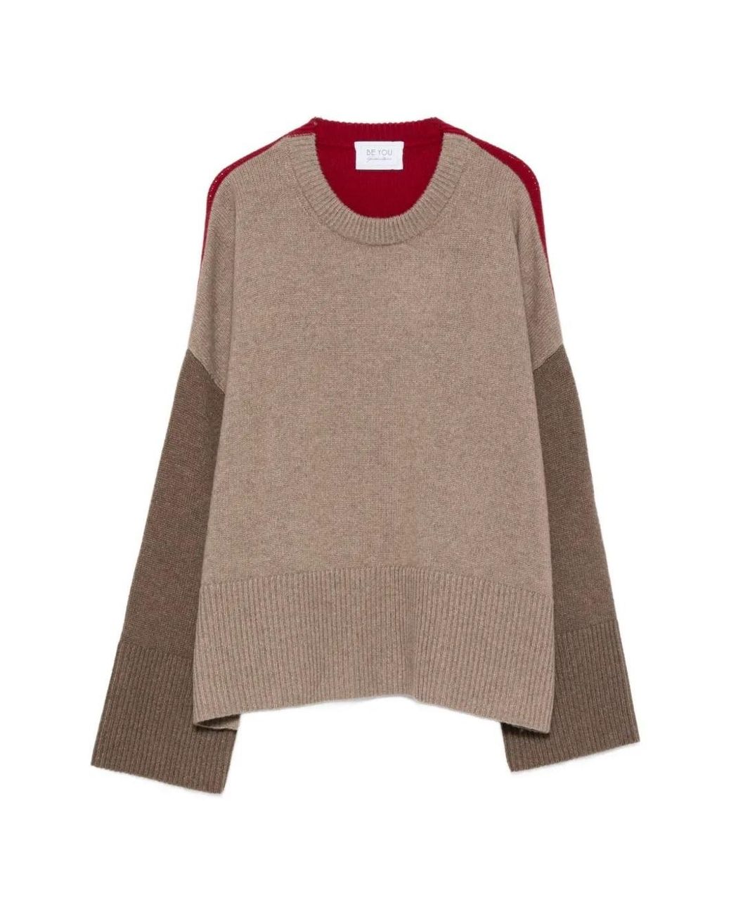 Be You Brown Two Tone Sweater