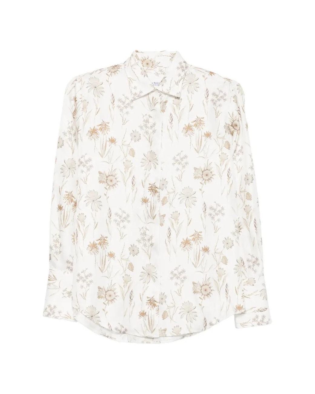 Amina Rubinacci White Floral Print Shirt