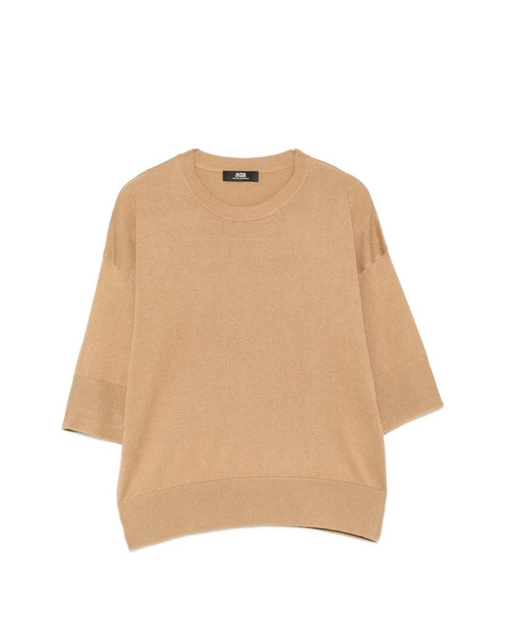 Alpha Studio Natural Crew Neck Sweater