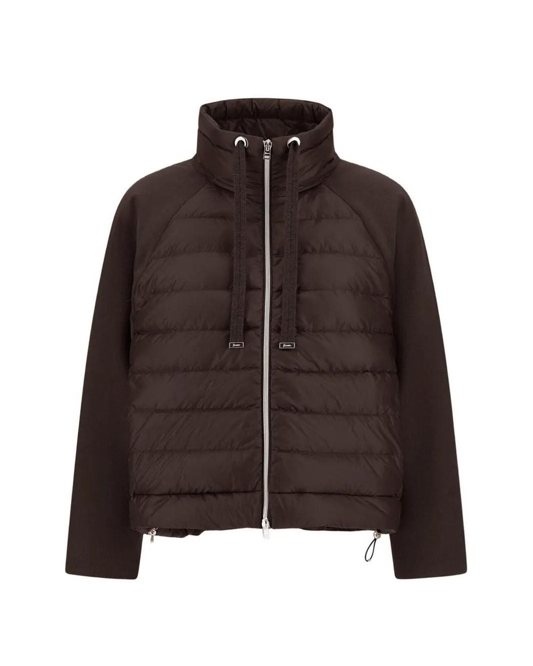 Herno Brown Resort Quilted Drawstring-Collar Jacket