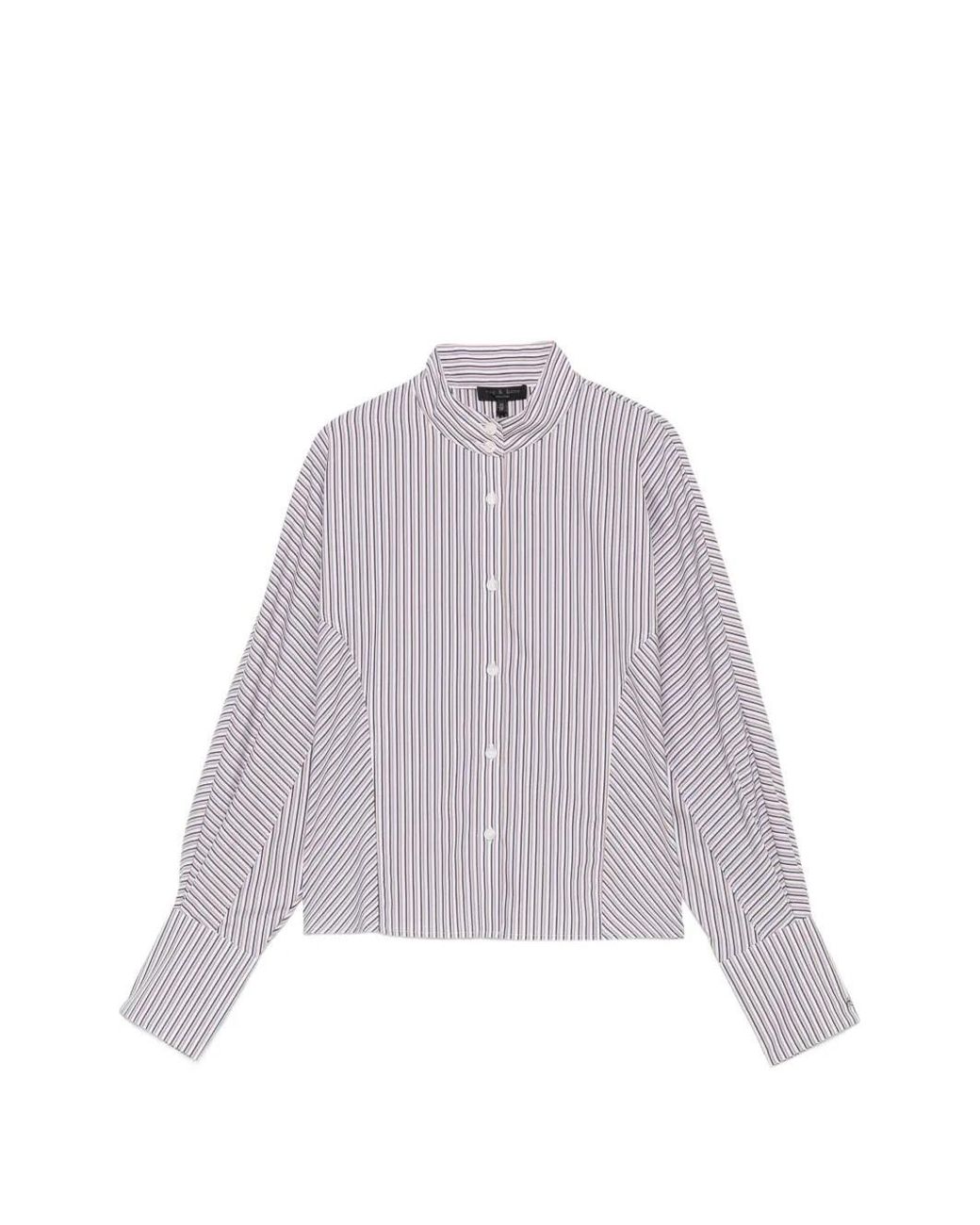 Rag & Bone Purple Striped Cotton Shirt