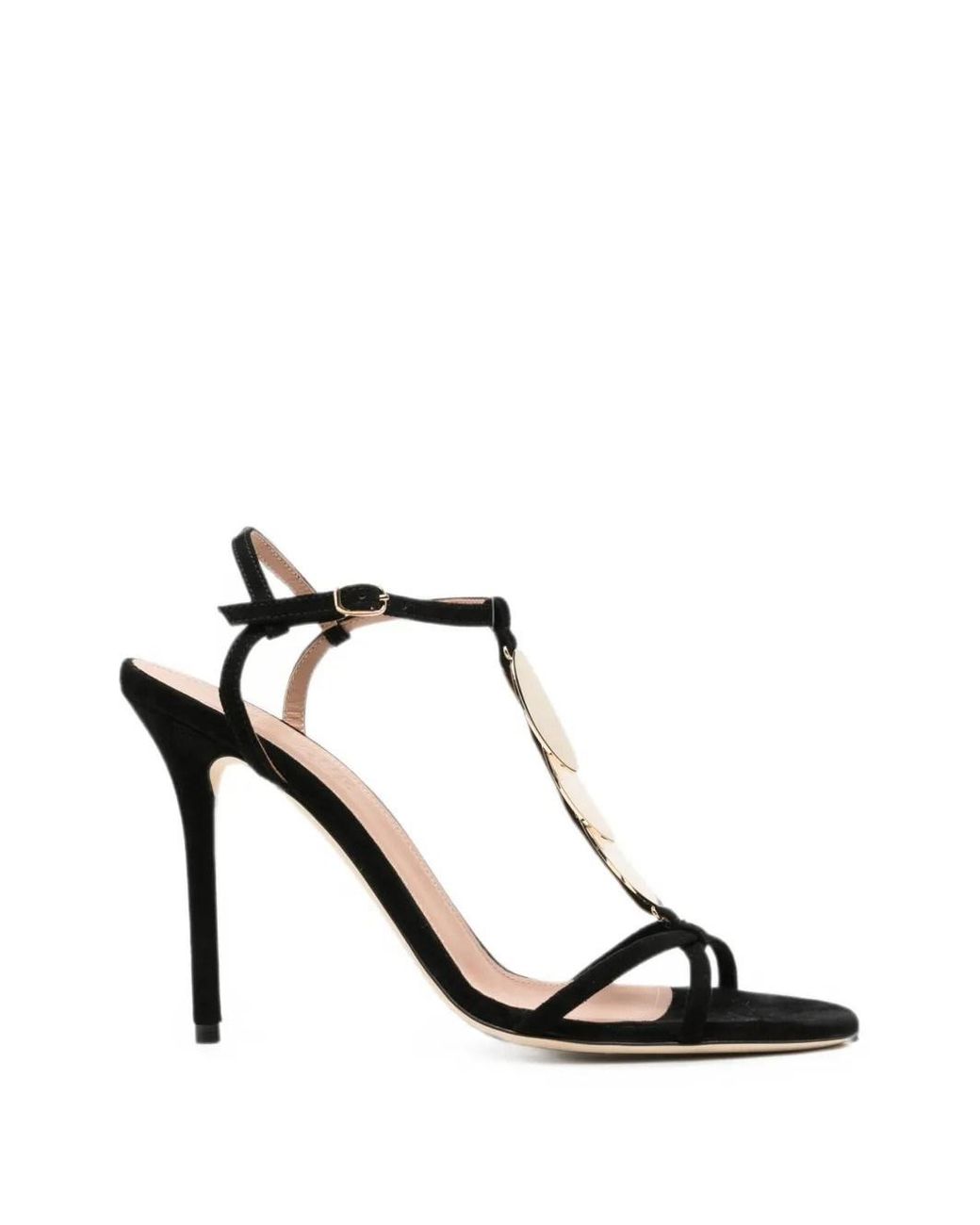Malone Souliers Black Embellished T-Bar Sandals