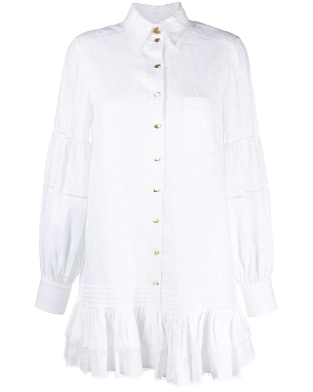 Aje. Lotus Linen Shirtdress in White | Lyst