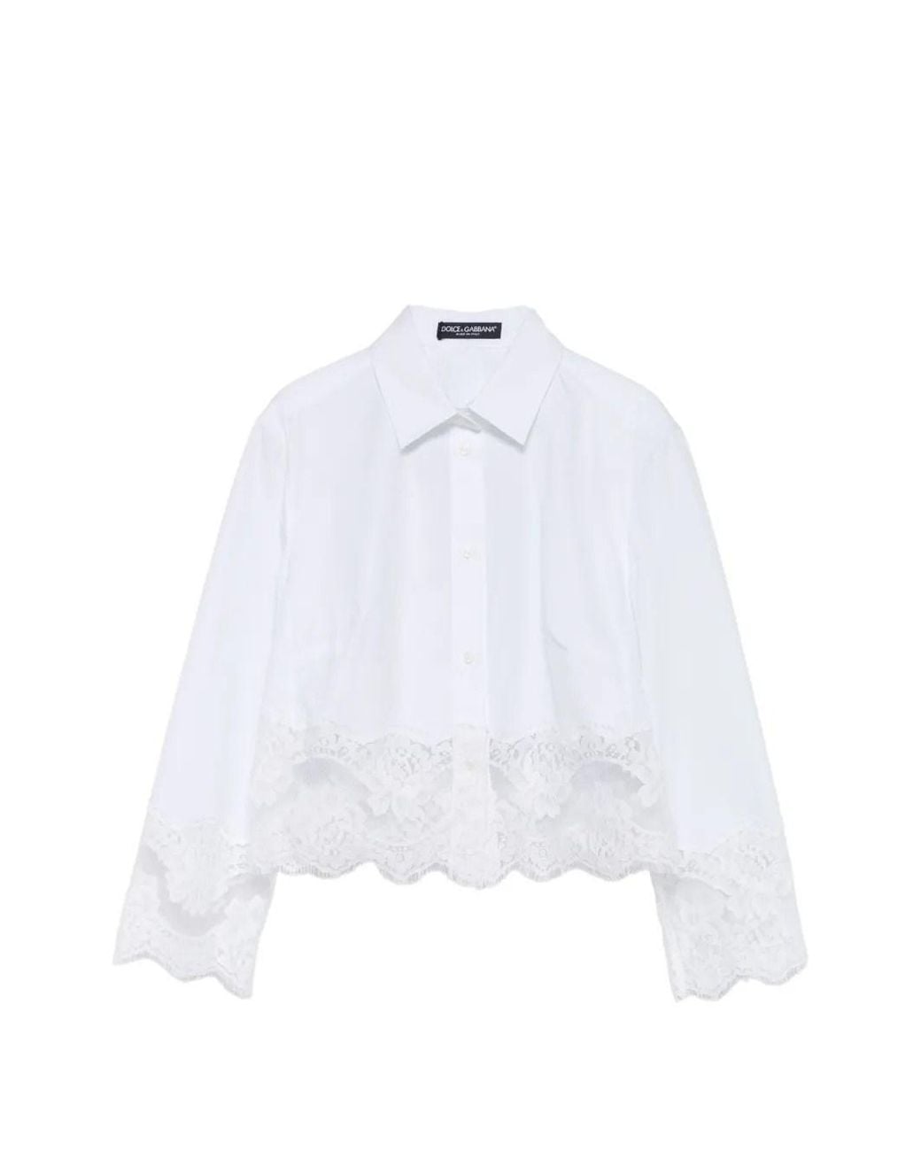 Dolce & Gabbana White Lace Detail Shirt
