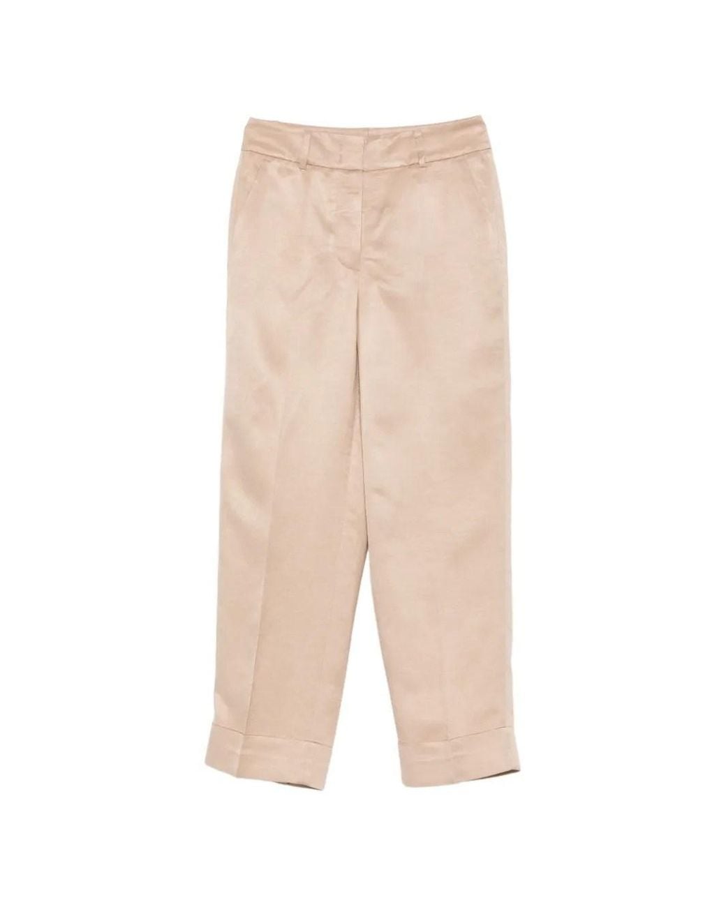 Peserico Natural Cuffed Trousers