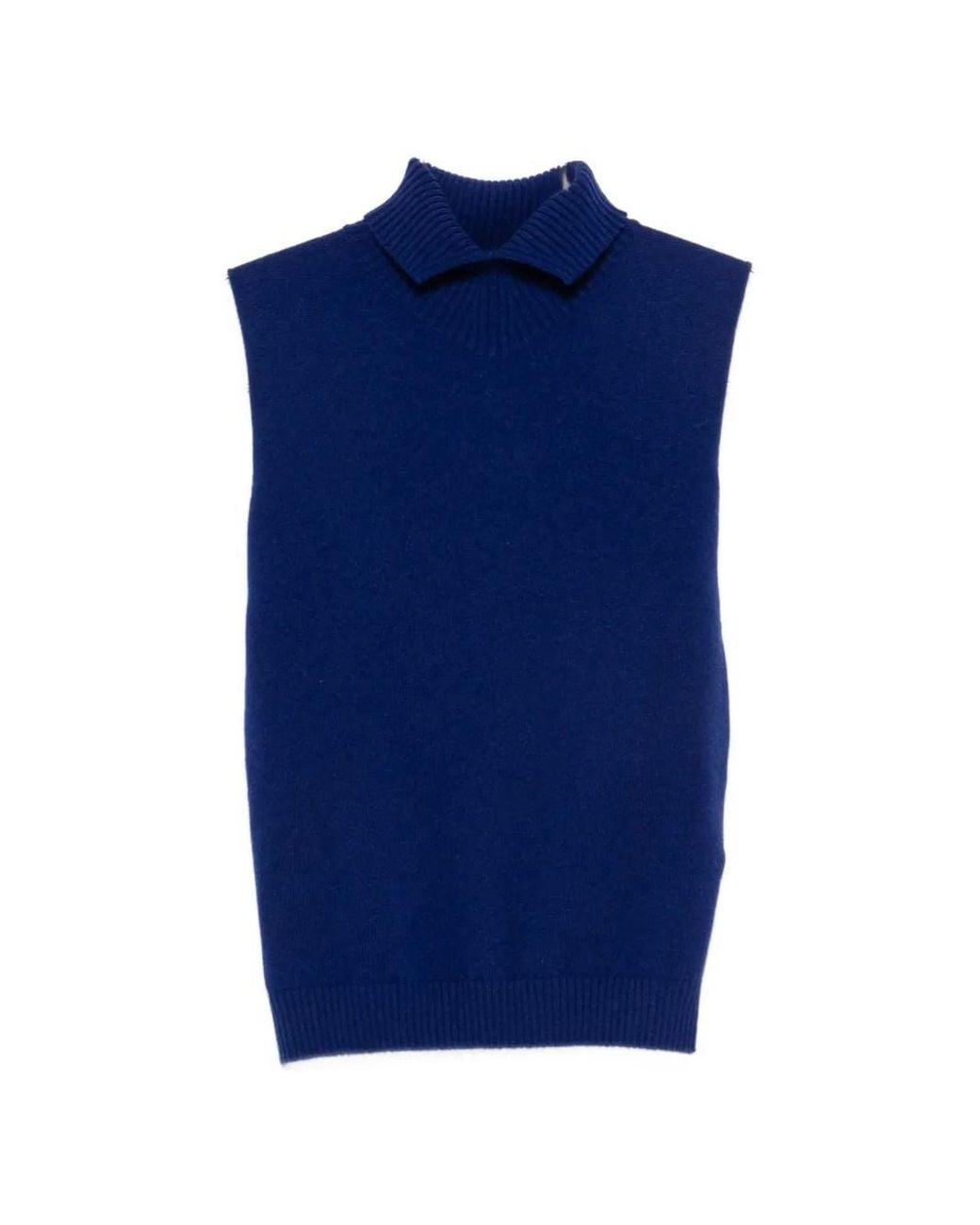 Jil Sander Blue Sleeveless Sweater