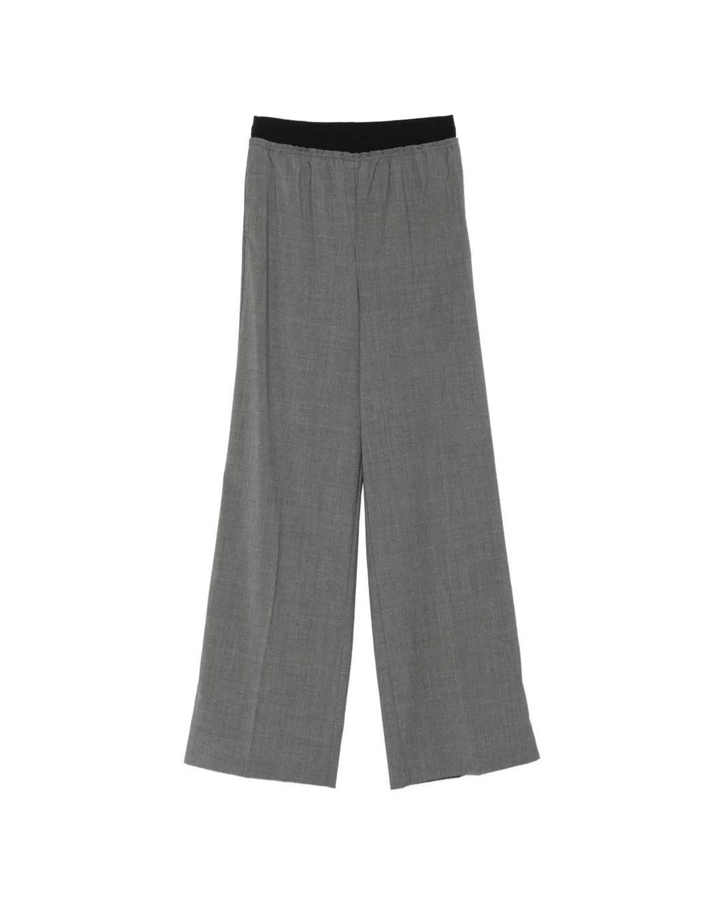 Alpha Studio Gray Elasticated-waistband Trousers