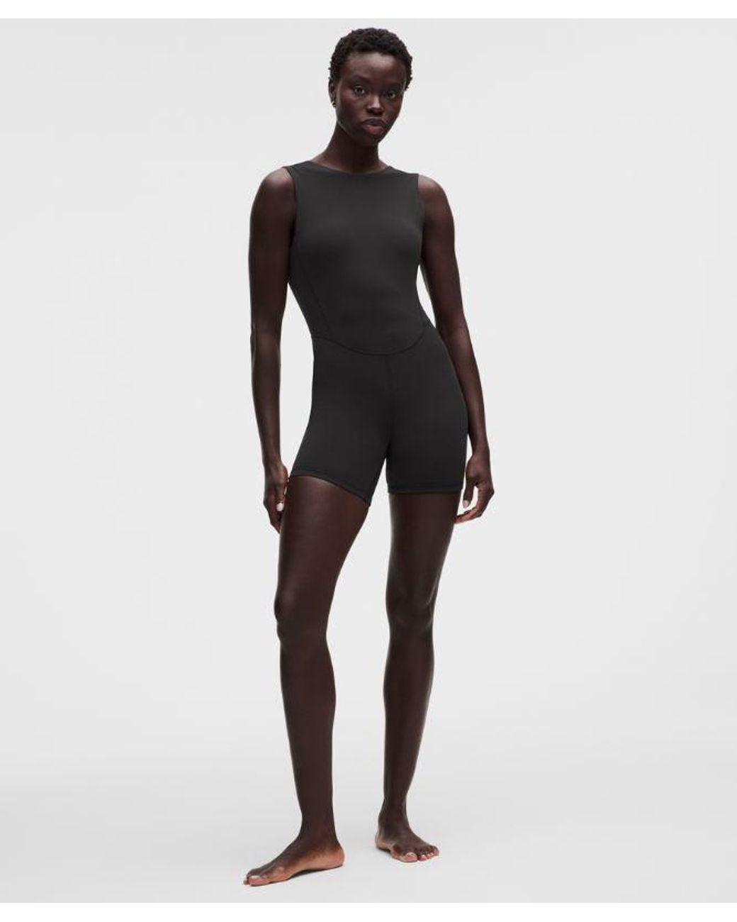 lululemon athletica Black – Align Scoopback Bodysuit – 6" – – Size 4
