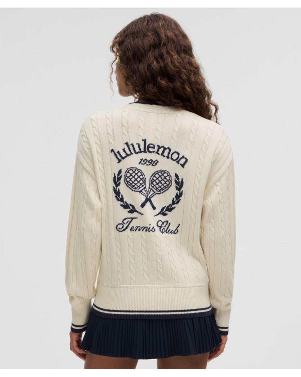 lululemon athletica Natural – Cable-Knit Cardigan Tennis Club – Cotton-Blend – –