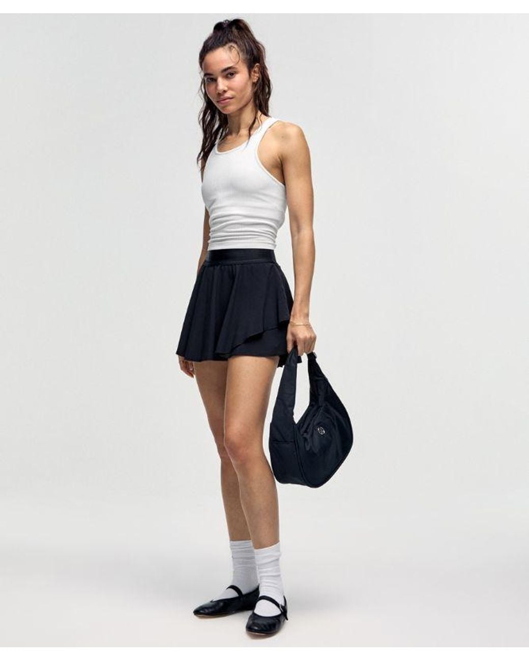lululemon athletica Gray – Ebb To Street Cropped Racerback Tank Top Light Support, B/C Cup – – Size 14