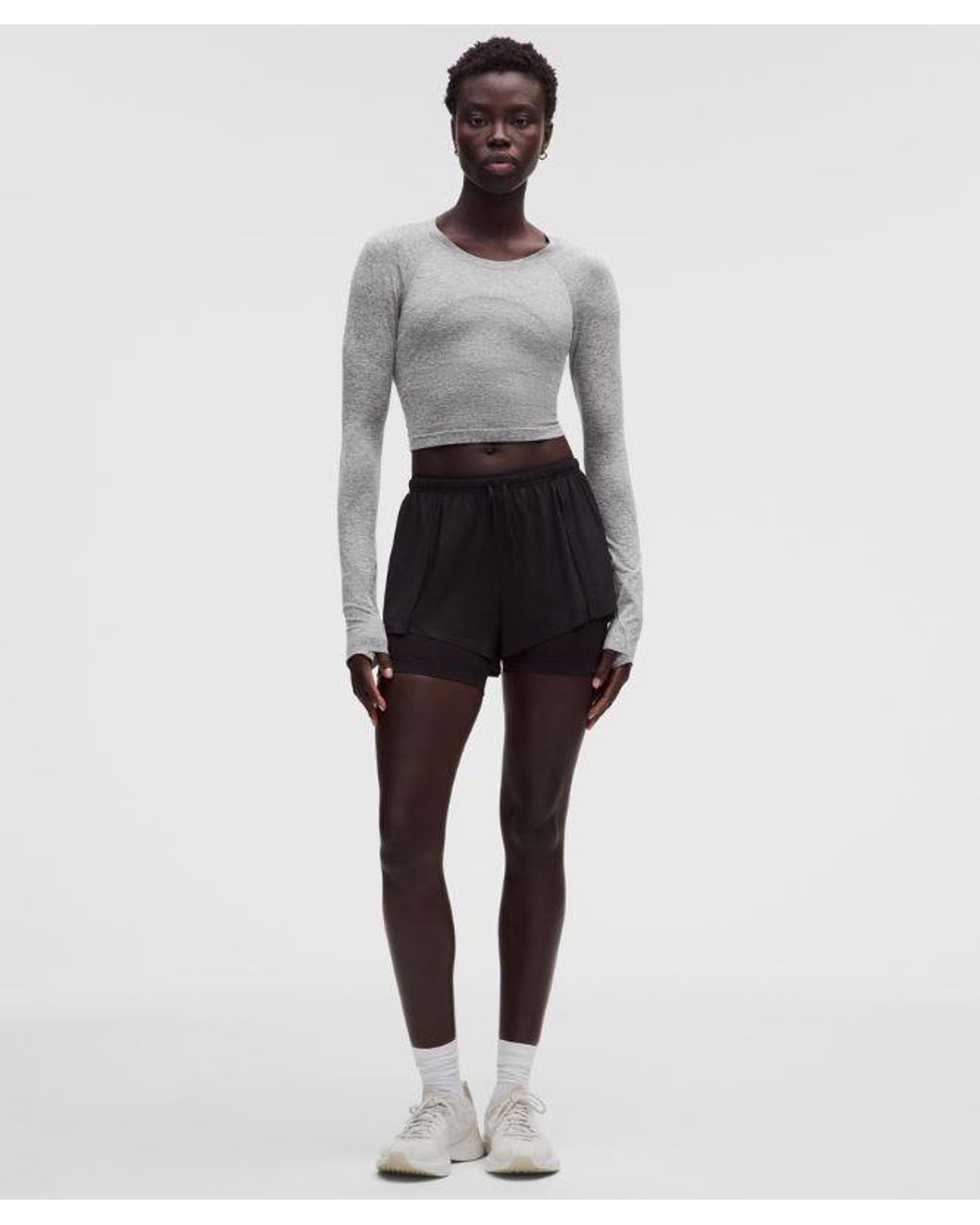 lululemon athletica Gray Swiftly Tech Cropped Long-Sleeve Shirt 2