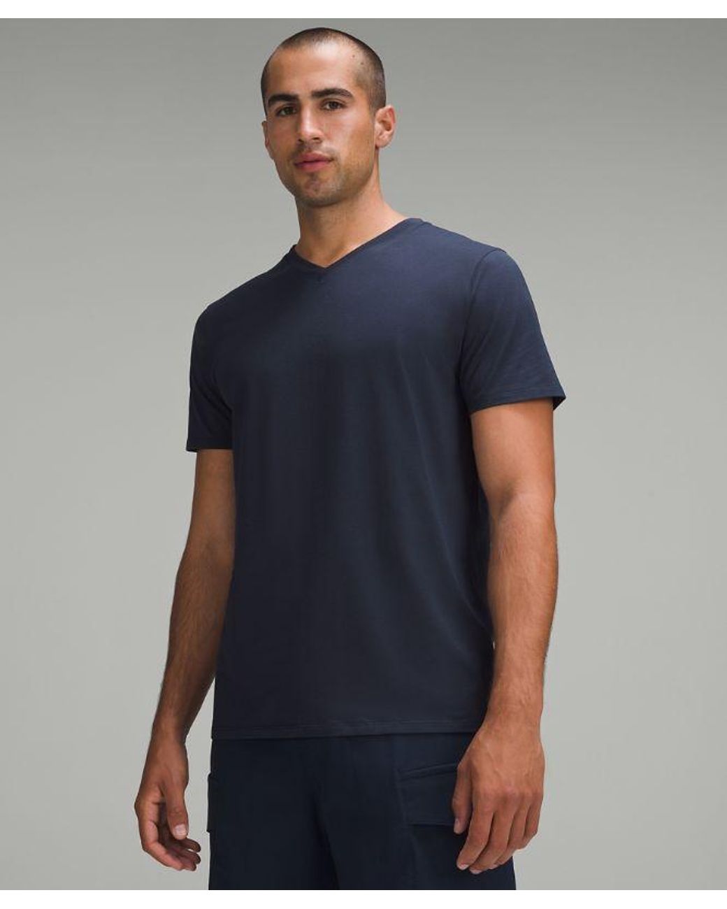lululemon athletica Blue Fundamental V-Neck T-Shirt for men