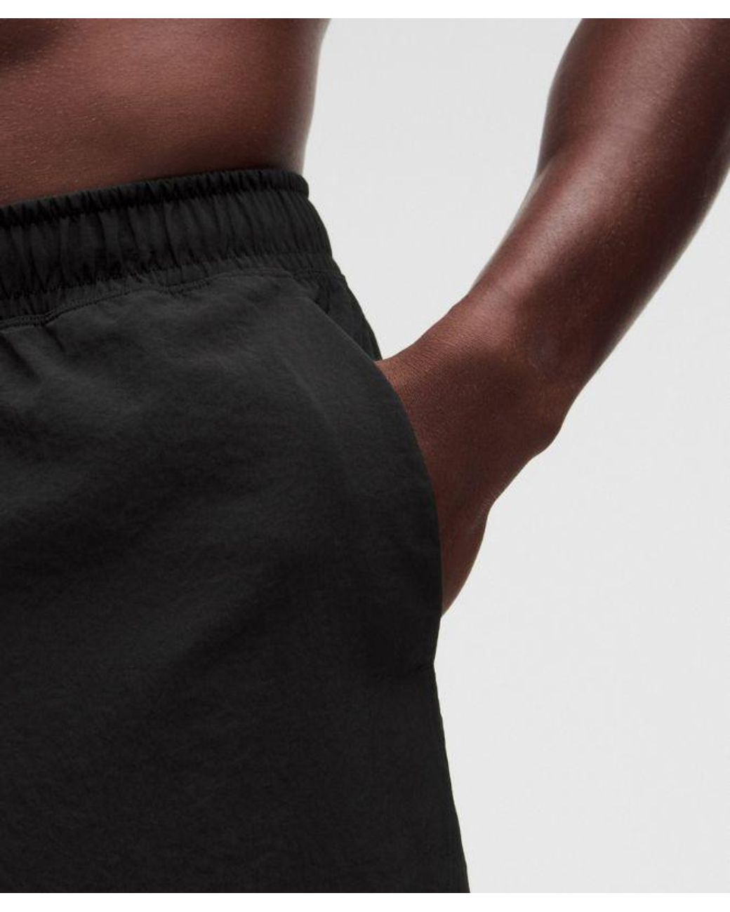 lululemon athletica Black – Crinkle Nylon Swim Shorts Linerless – 7" – – Size Large for men