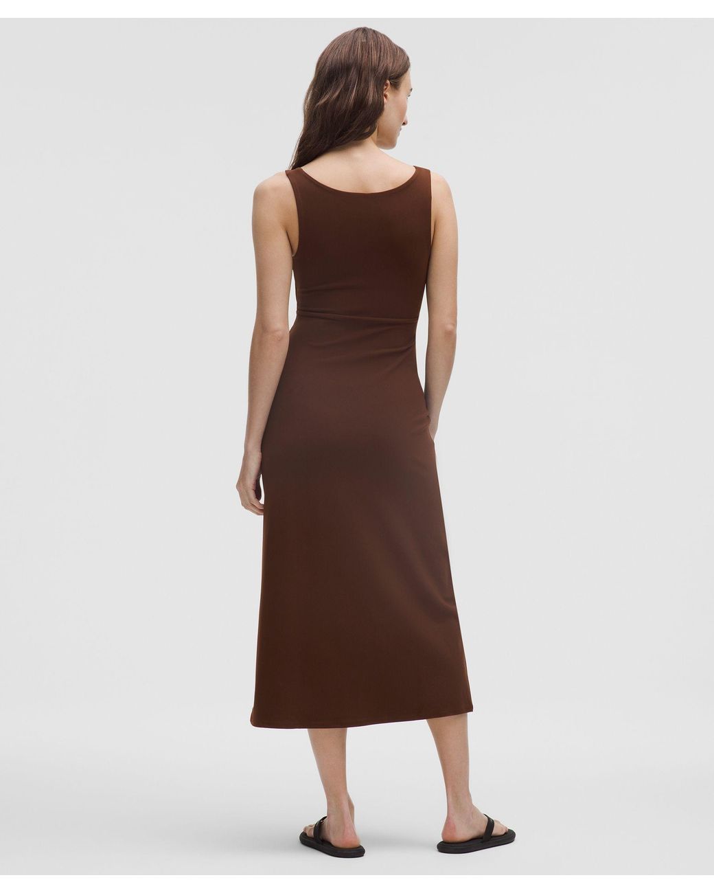 lululemon Nulu Twist-Front Midi Dress in Brown | Lyst