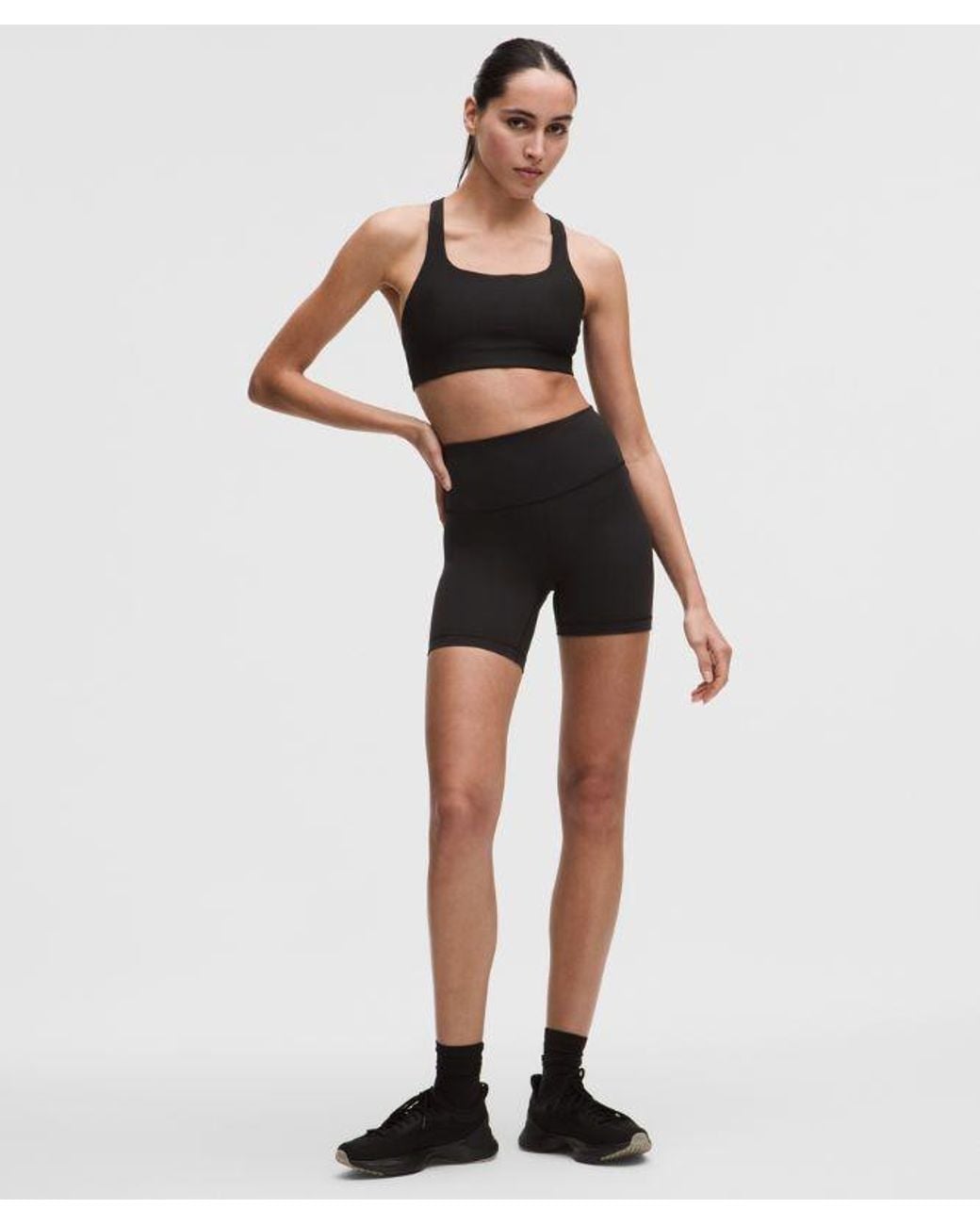 lululemon athletica Black – All-Time Hero Ribbed Sports Bra Medium Support, B/C Cup – – Size Large