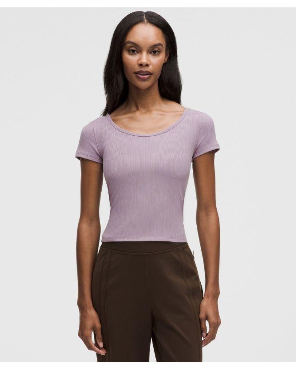 lululemon athletica Purple – Hold Tight Micro-Rib Cross-Back T-Shirt – /Pastel – Size 14