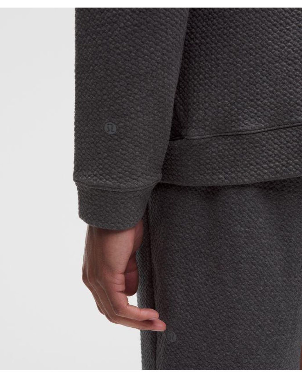 lululemon athletica Gray Textured Double-Knit Cotton Half Zip for men