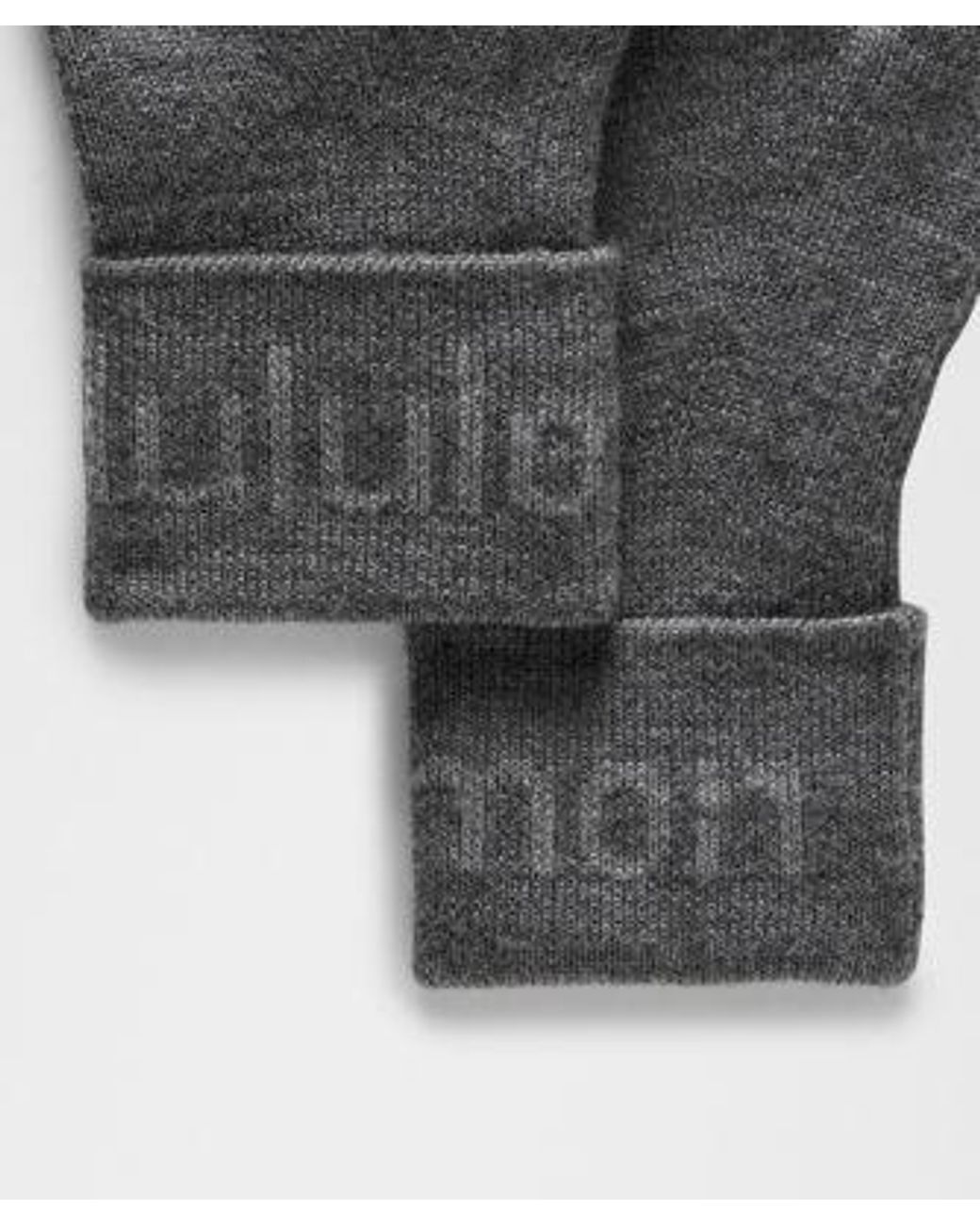 lululemon athletica Gray – Wordmark Merino Mittens – – Size Medium/Large