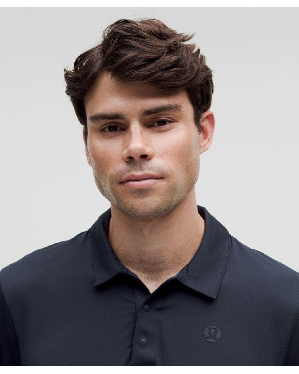lululemon athletica Blue Logo Sport Polo Short Sleeve for men