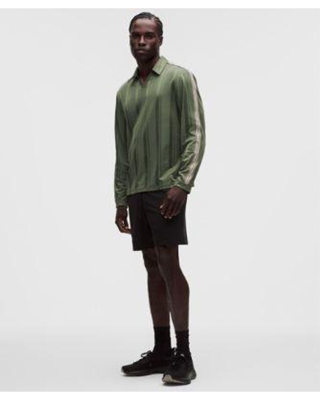 lululemon athletica Green – Knit Stripe Rugby Shirt – – Size Large for men