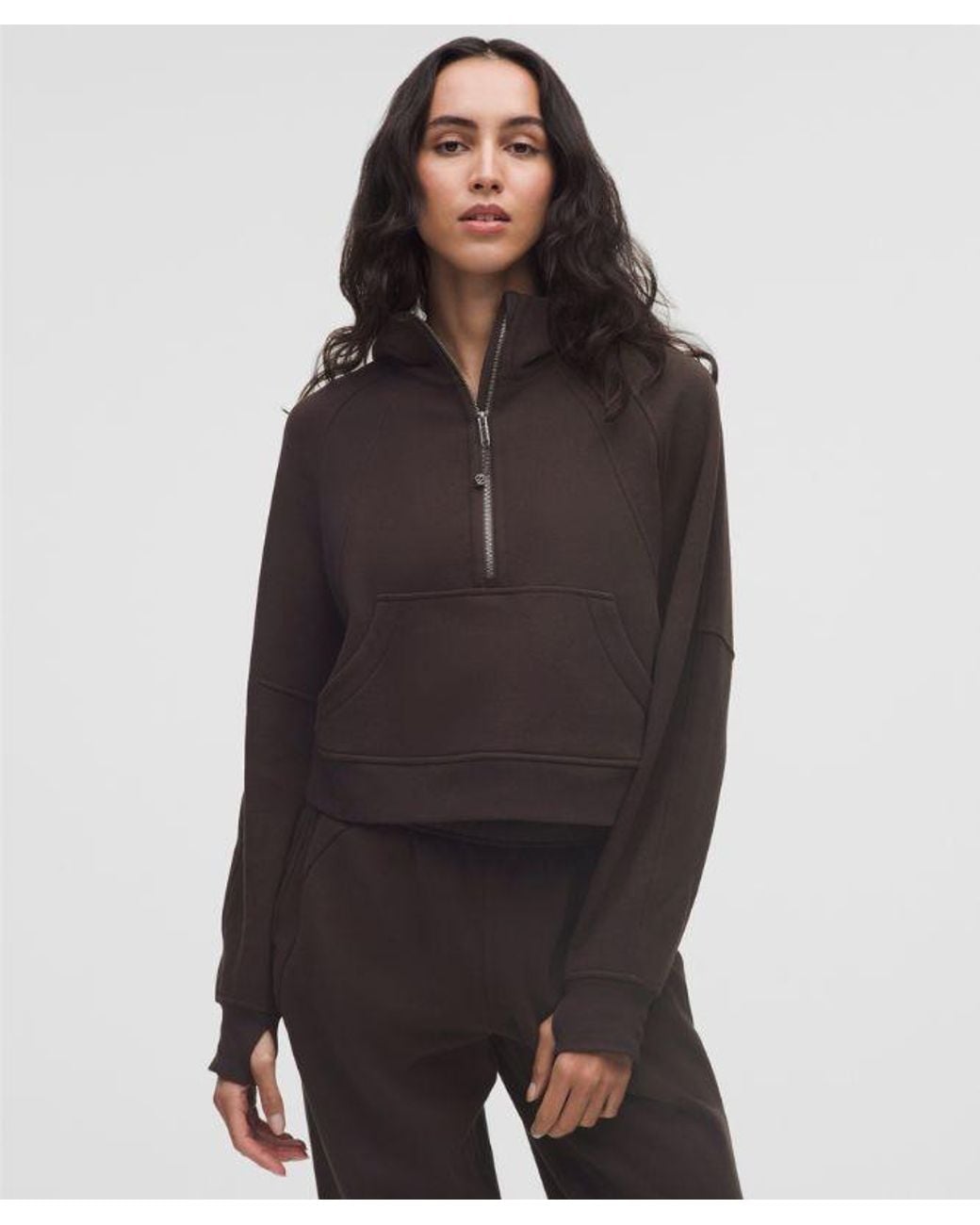 lululemon athletica Brown – Scuba Oversized Half-Zip Hoodie – – Size Medium/Large